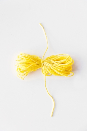 Yellow yarn tied up