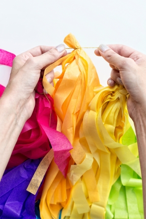 Someone holding colorful paper