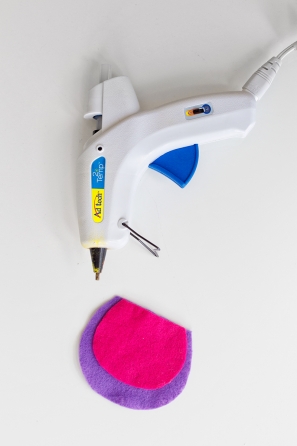 Glue gun and colorful paper