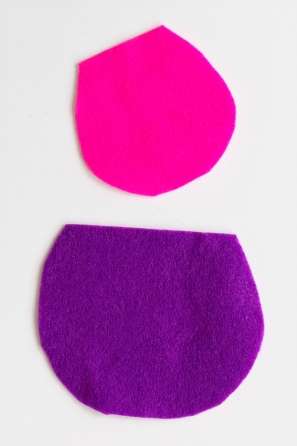 Pink and purple craft materials 