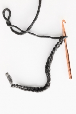 A black sewn string