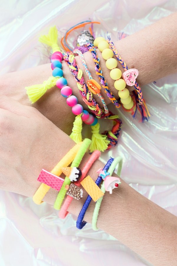 Colorful friendship bracelets
