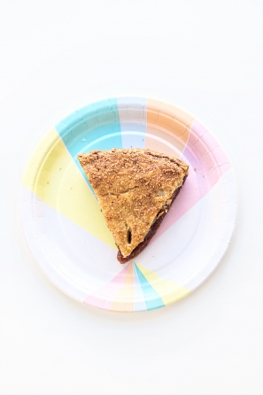 A piece of pie on a plate