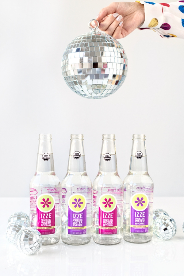 Izze drinks and a disco ball