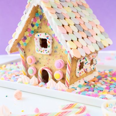 Colorful gingerbread house