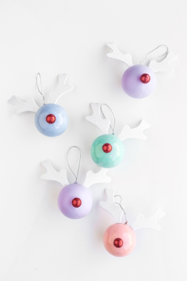 Colorful rudolph ornaments 