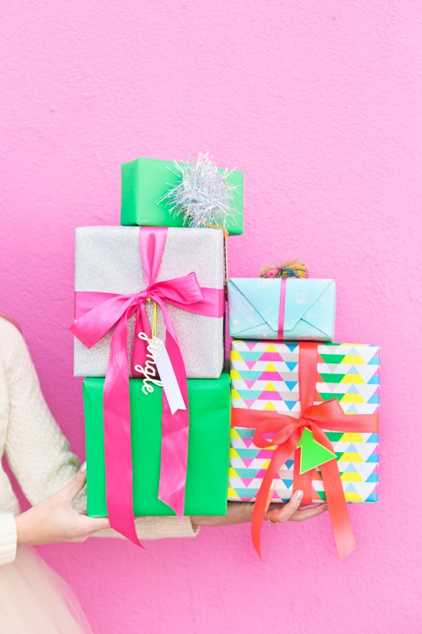 Colorful stack of presents