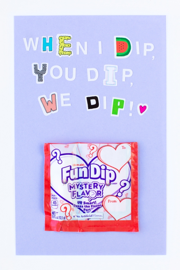 Fun dip snack and letter cut out