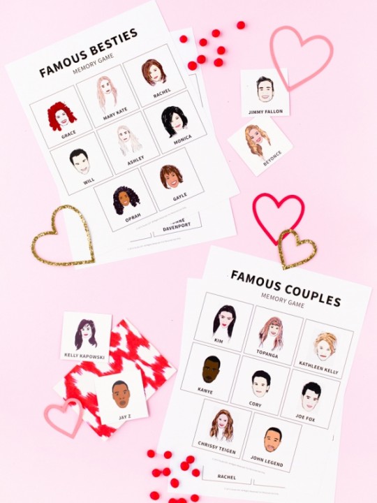 Famous Besties + Couples Memory Game (Free Printable!)