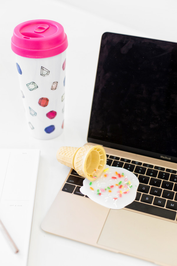 Ice cream and laptop