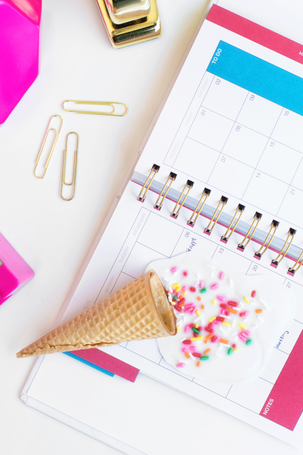 Ice cream and calendar