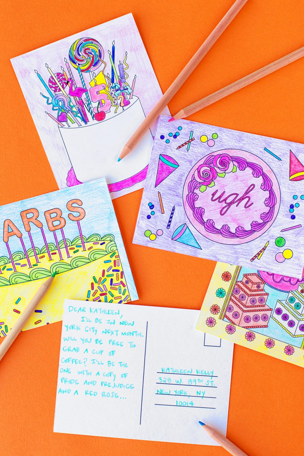 Free Printable Coloring Postcards - Studio DIY