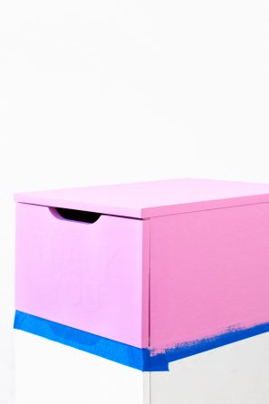 A pink cabinet