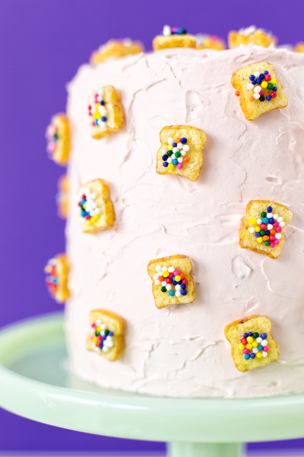 A cake with fairy bread sprinkles on it