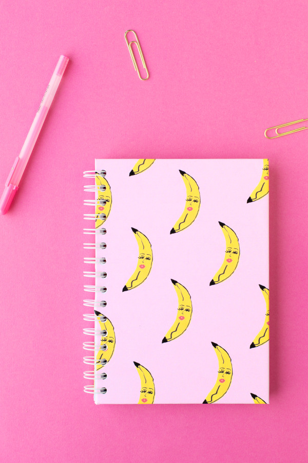Notebook with bananas on it