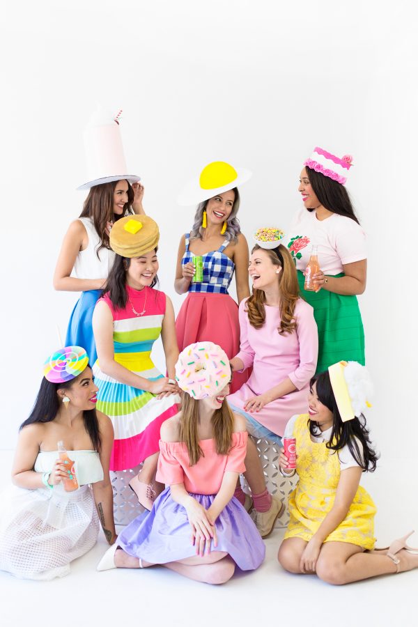 A group of girls wearing Kentucky Derby outfits