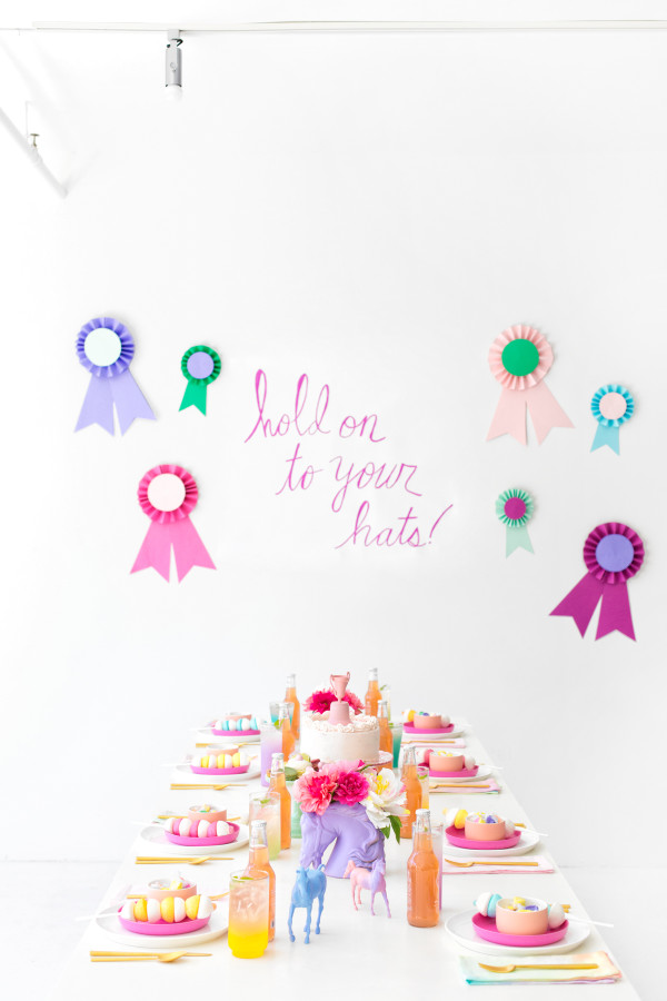 A table and decorations on the wall