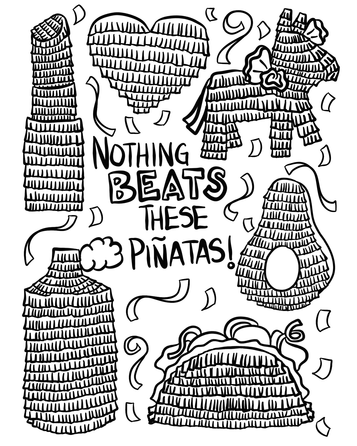 Free Printable Piñata Coloring Sheet - Studio DIY
