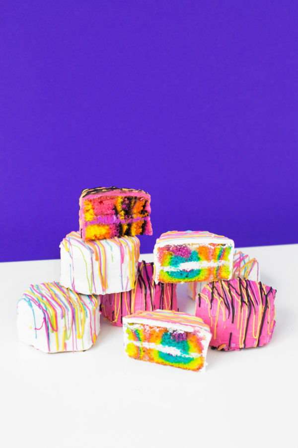 Colorful cake slices