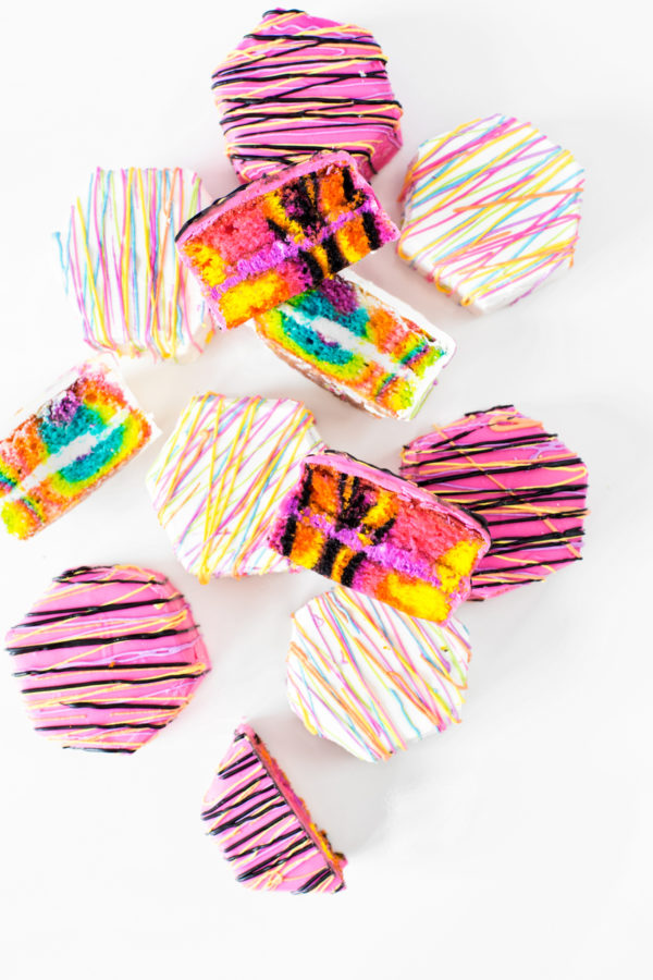 Colorful cake slices