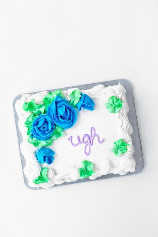 A cake with flowers on it