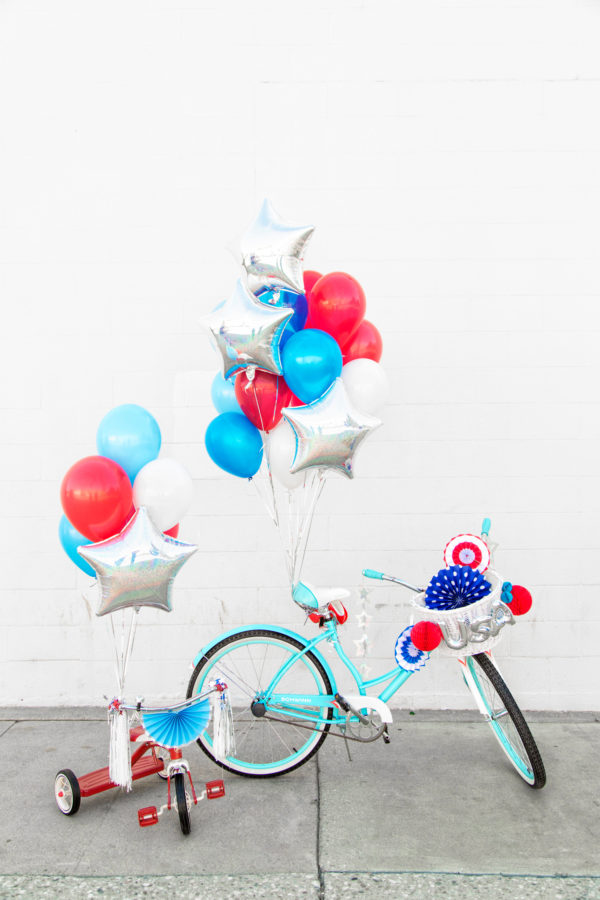 A bicycle and balloons 