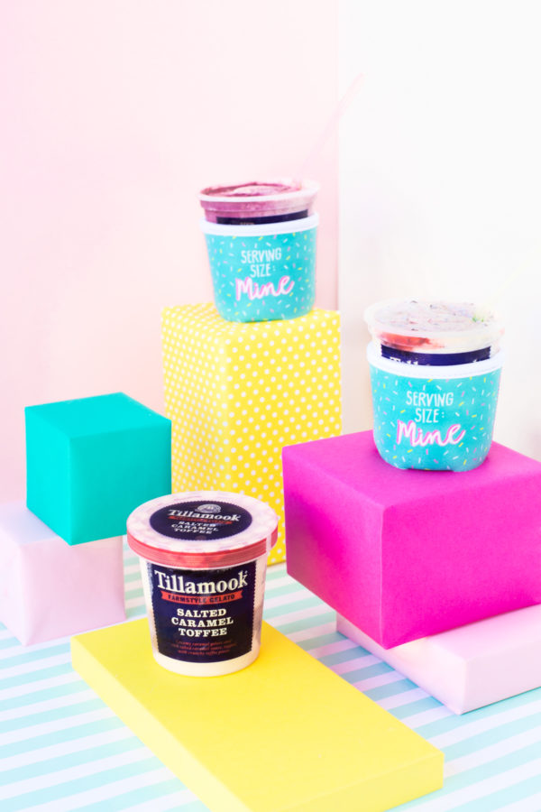 Tubs of Tillamook ice cream