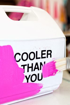 Someone painting a cooler pink 