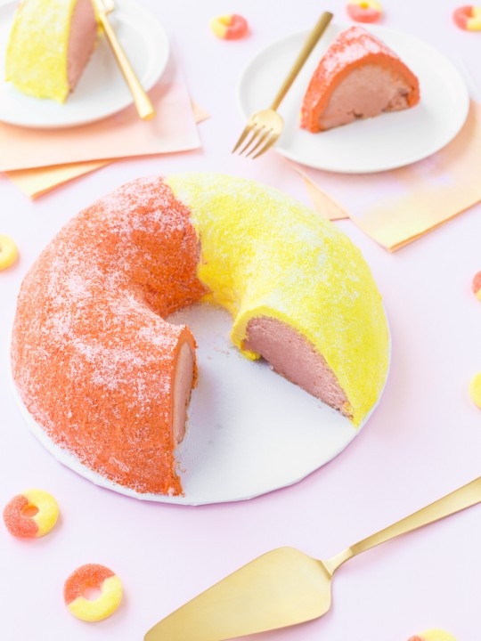 DIY Giant Peach Ring Cake