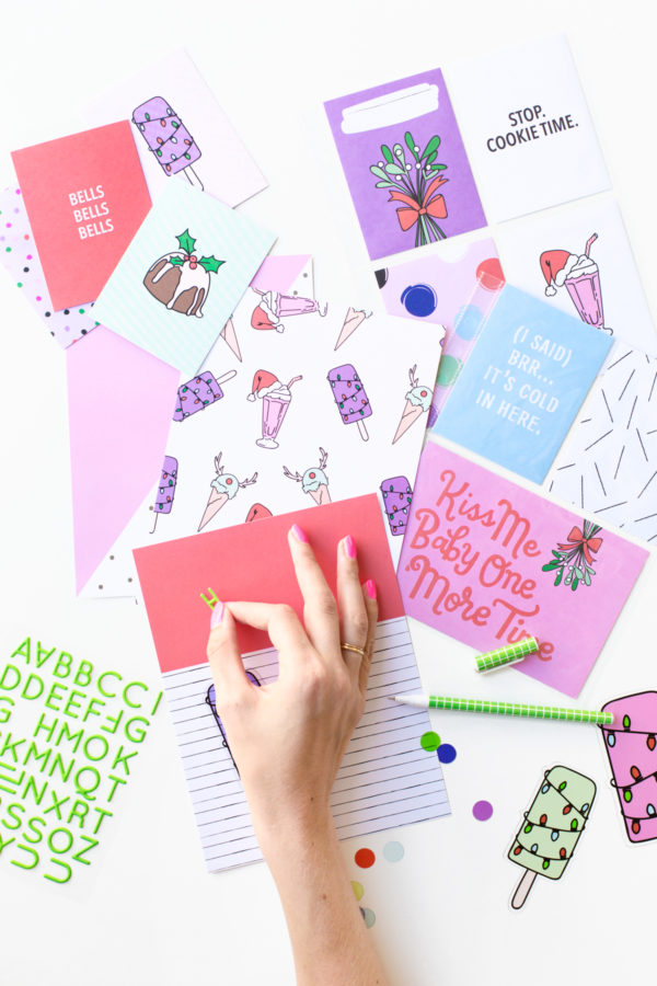 A bunch of colorful cards on a table