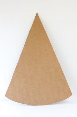 A brown paper in a triangle shape