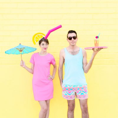 DIY Tropical Drink + Pool Boy Couple's Costume