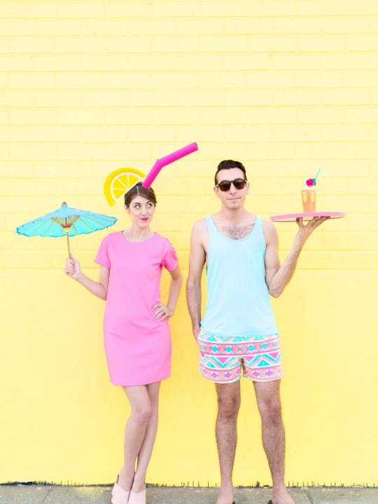 DIY Tropical Drink + Pool Boy Couples Costume