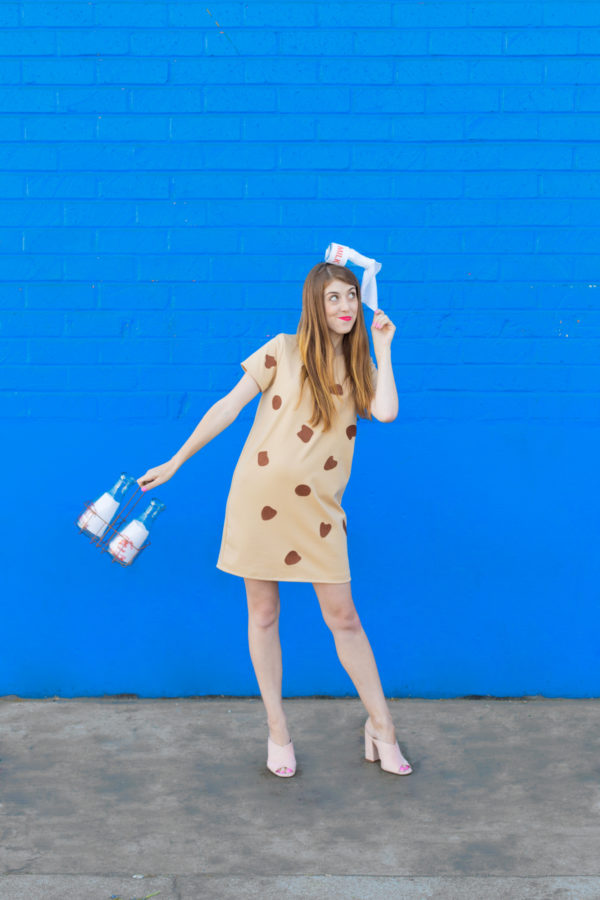 A woman dressed as a cookie