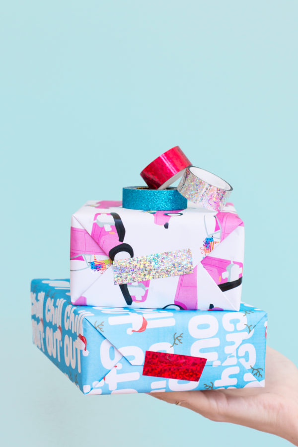 Presents with colorful gift wrapping 