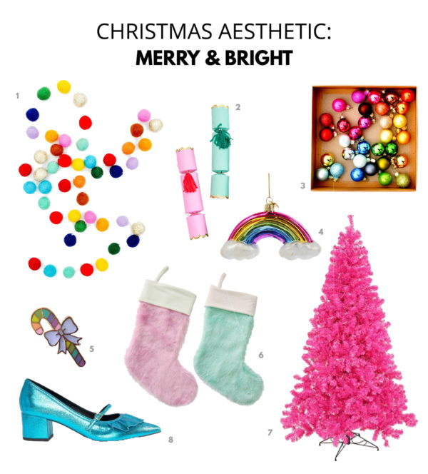 A graphic with holiday accessories