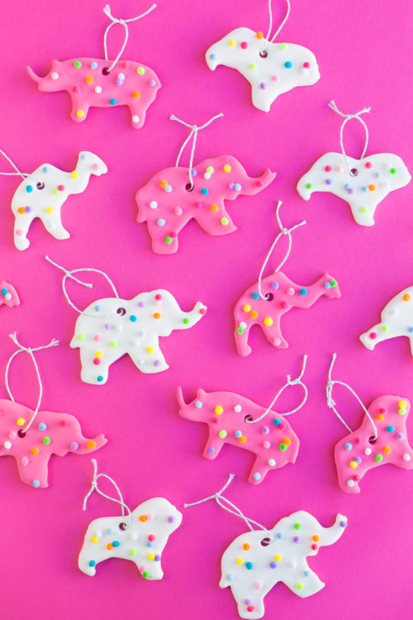 Circus animal cookie ornaments