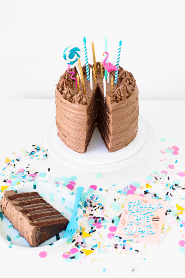 Chocolate cake with candles 