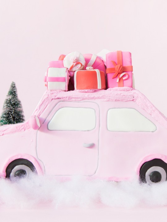 DIY Pink Gingerbread Car