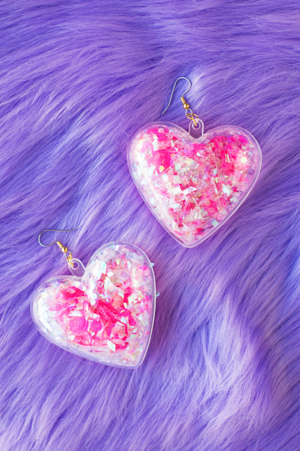 Heart confetti earrings