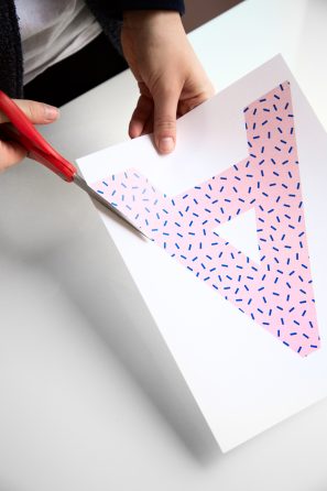 Pink \"A\" on a paper