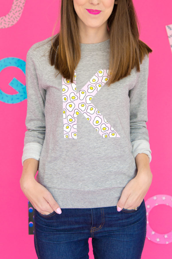 DIY Graphic Initial Sweatshirt