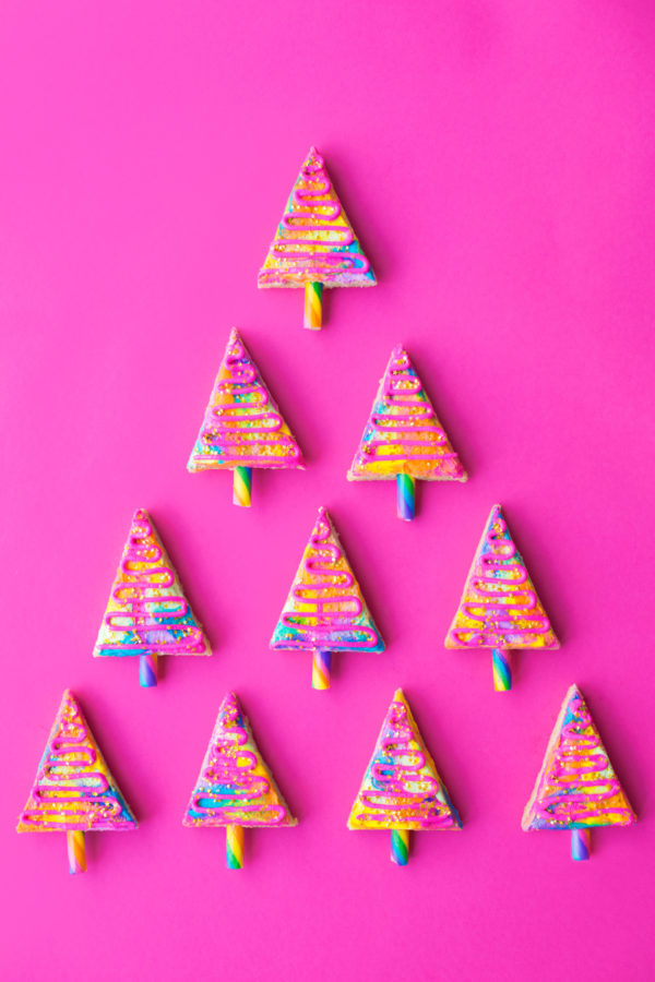 Technicolor Christmas Tree Cookie Bars