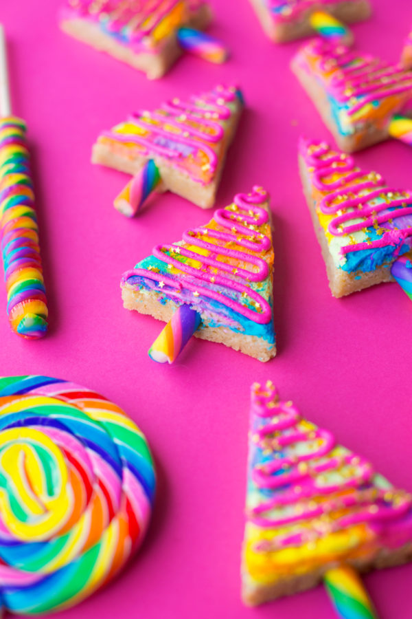 Colorful Christmas tree cookies