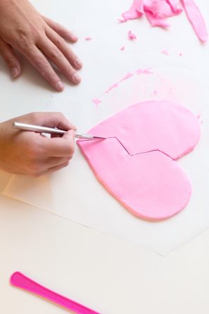Pink clay heart