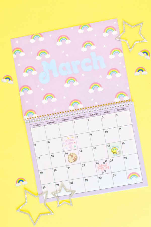 Purple march calendar 