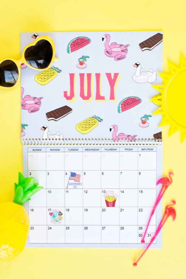 Grey July calendar 