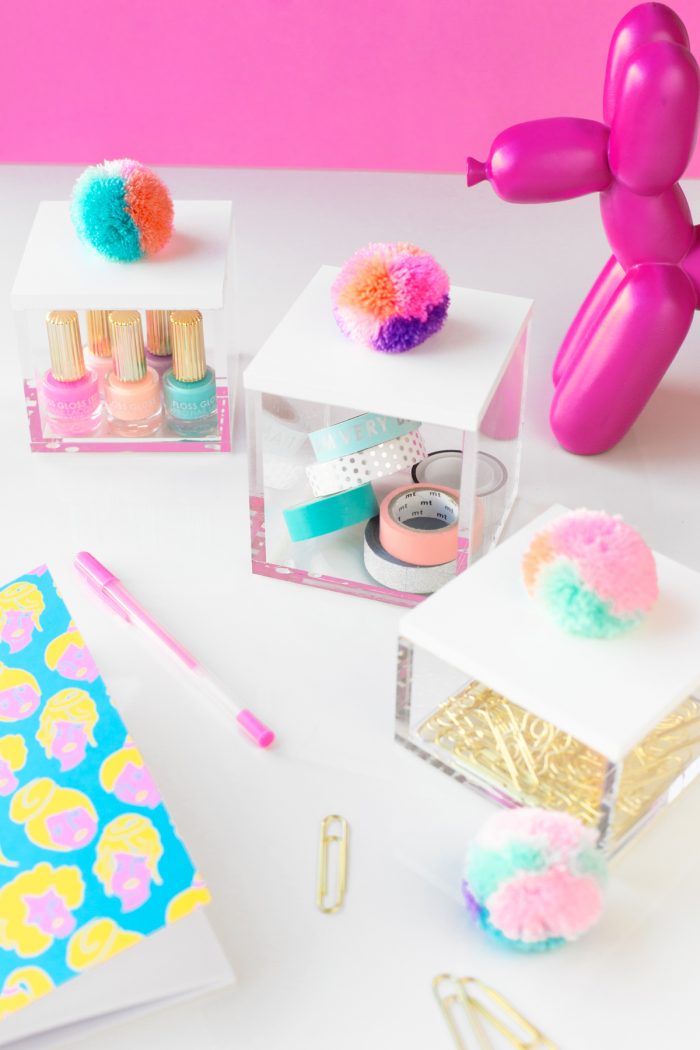 DIY Pom Pom Storage Boxes - Studio DIY