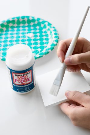 Paint brush and white square