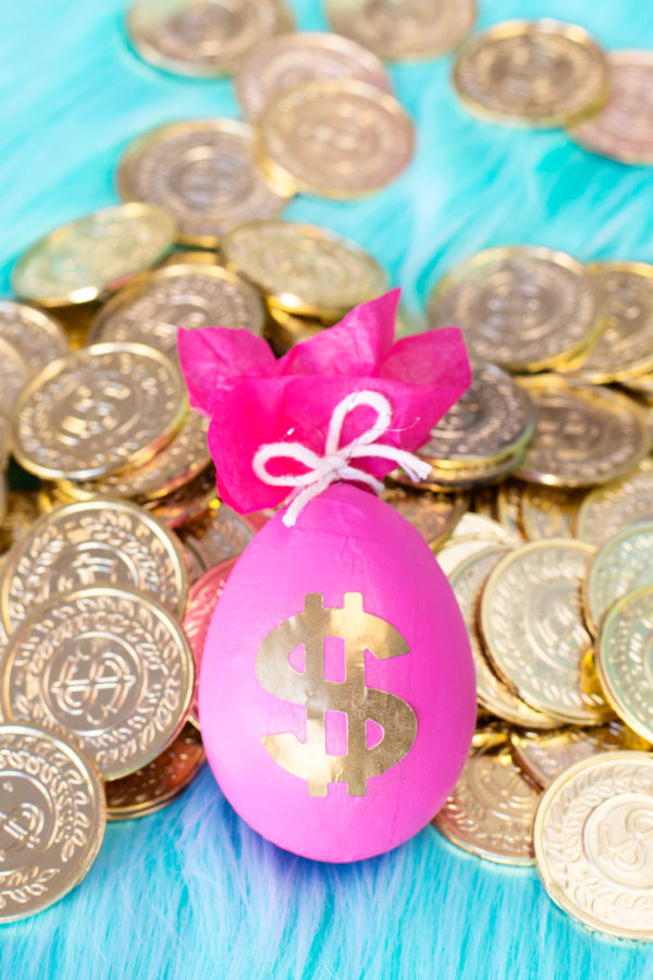 Pink money bag easter egg